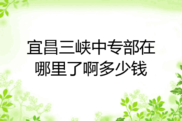 宜昌三峡中专部在哪里了啊多少钱