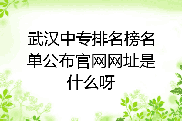 武汉中专排名榜名单公布官网网址是什么呀