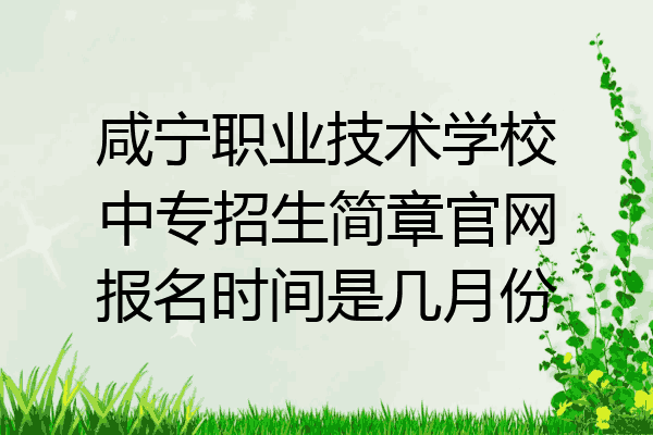 咸宁职业技术学校中专招生简章官网报名时间是几月份