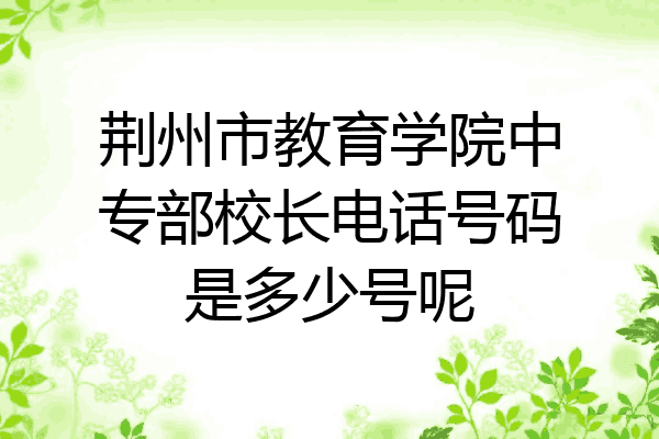 荆州市教育学院中专部校长电话号码是多少号呢