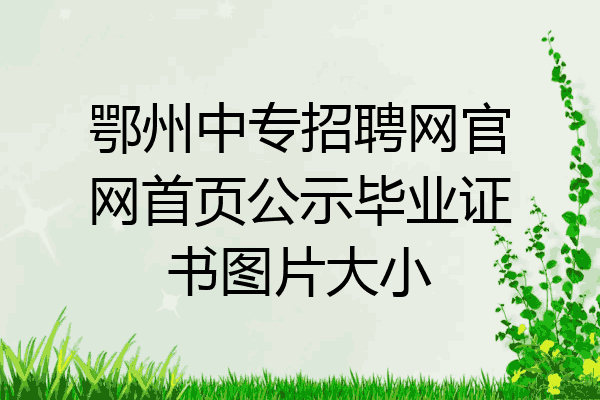 鄂州中专招聘网官网首页公示毕业证书图片大小