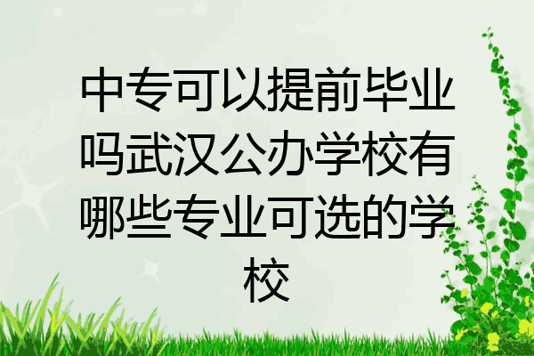 中专可以提前毕业吗武汉公办学校有哪些专业可选的学校