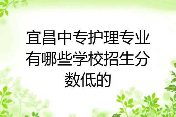 宜昌中专护理专业有哪些学校招生分数低的
