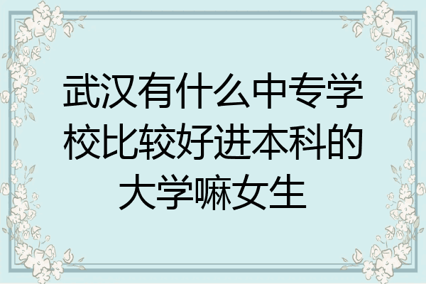 武汉有什么中专学校比较好进本科的大学嘛女生