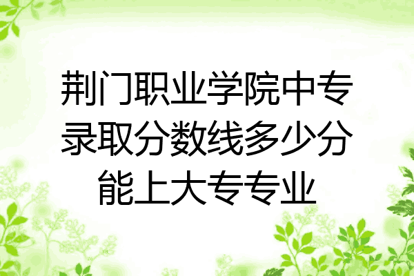 荆门职业学院中专录取分数线多少分能上大专专业
