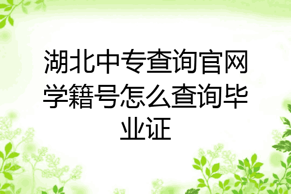湖北中专查询官网学籍号怎么查询毕业证