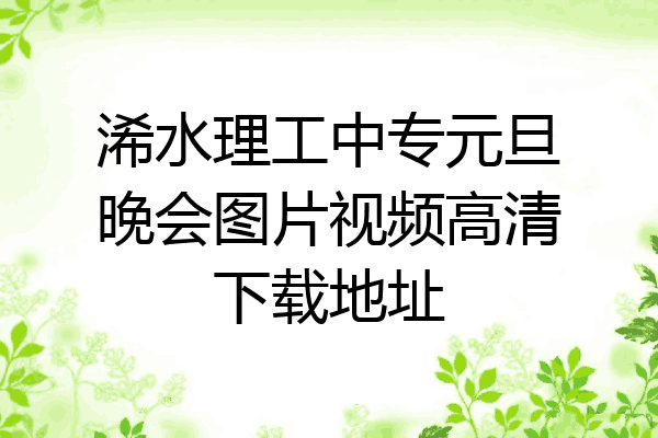 浠水理工中专元旦晚会图片视频高清下载地址