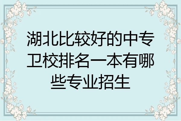 湖北比较好的中专卫校排名一本有哪些专业招生