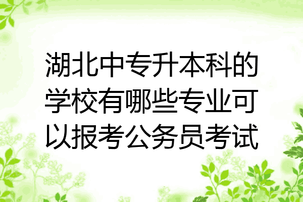湖北中专升本科的学校有哪些专业可以报考公务员考试