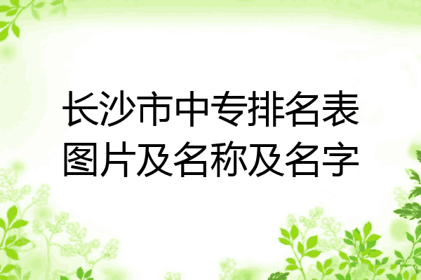 长沙市中专排名表图片及名称及名字