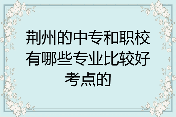 荆州的中专和职校有哪些专业比较好考点的