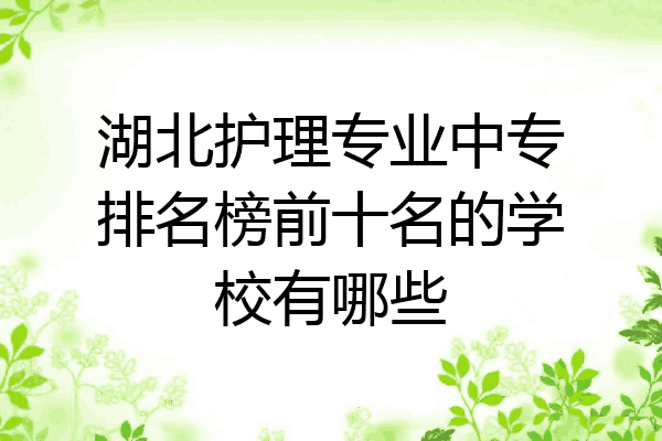 湖北护理专业中专排名榜前十名的学校有哪些