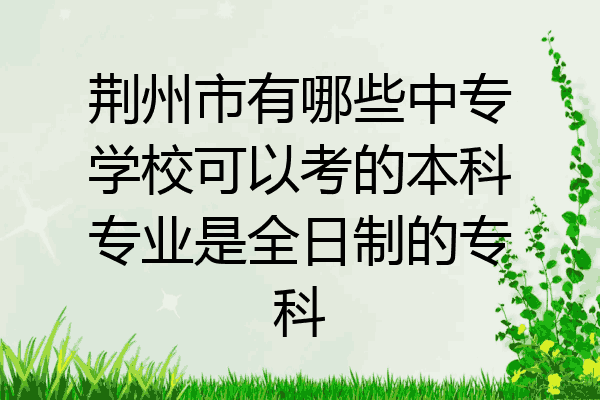 荆州市有哪些中专学校可以考的本科专业是全日制的专科