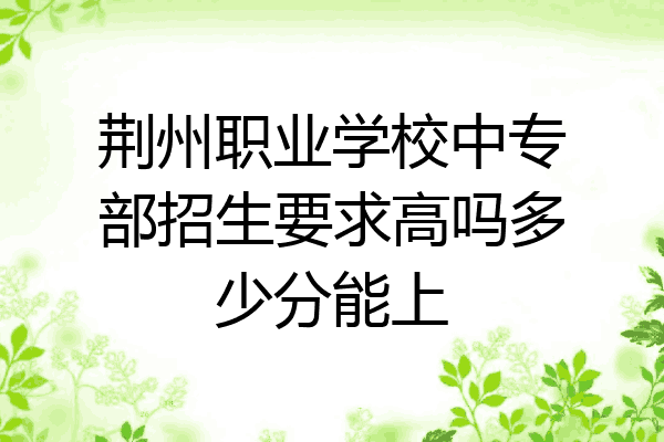 荆州职业学校中专部招生要求高吗多少分能上