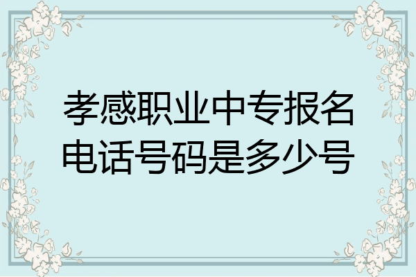 孝感职业中专报名电话号码是多少号