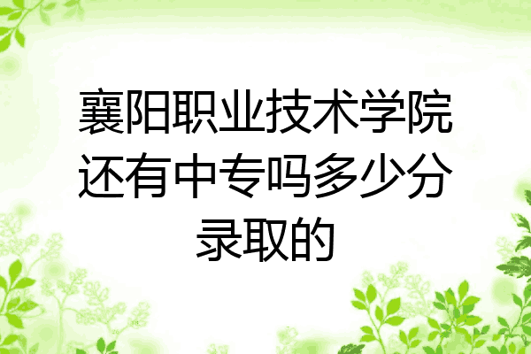 襄阳职业技术学院还有中专吗多少分录取的
