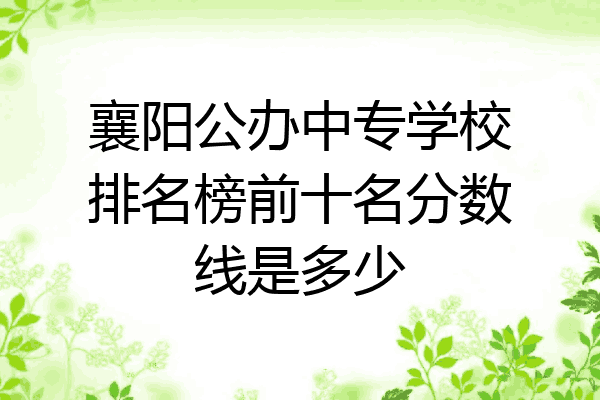 襄阳公办中专学校排名榜前十名分数线是多少