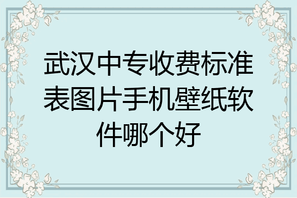 武汉中专收费标准表图片手机壁纸软件哪个好