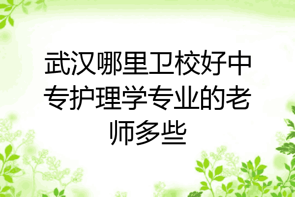 武汉哪里卫校好中专护理学专业的老师多些
