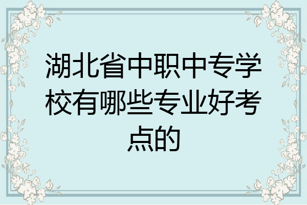 湖北省中职中专学校有哪些专业好考点的