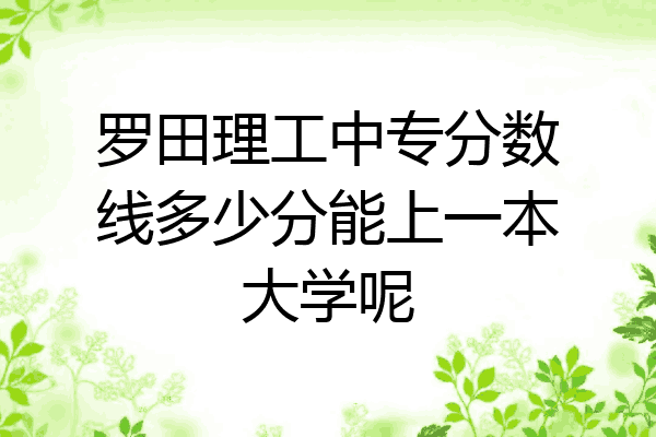 罗田理工中专分数线多少分能上一本大学呢