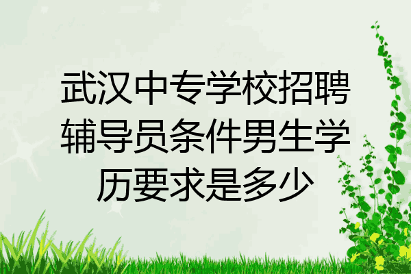 武汉中专学校招聘辅导员条件男生学历要求是多少