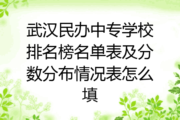 武汉民办中专学校排名榜名单表及分数分布情况表怎么填