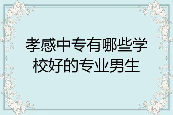孝感中专有哪些学校好的专业男生