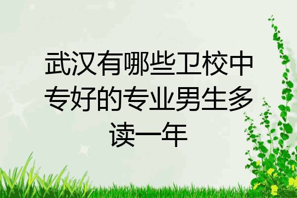 武汉有哪些卫校中专好的专业男生多读一年