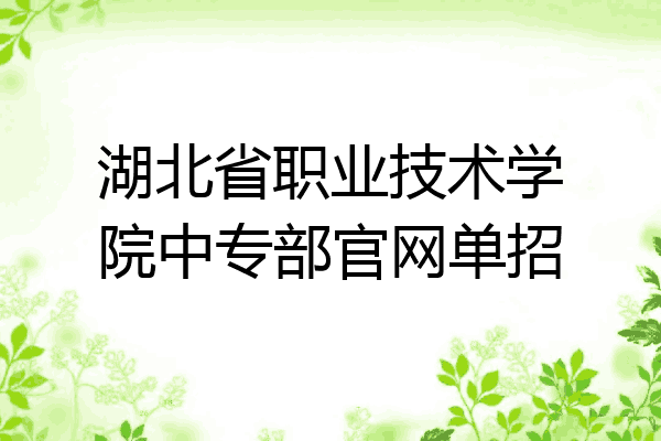 湖北省职业技术学院中专部官网单招