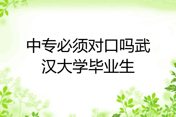 中专必须对口吗武汉大学毕业生