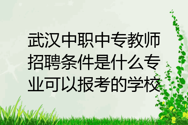 武汉中职中专教师招聘条件是什么专业可以报考的学校