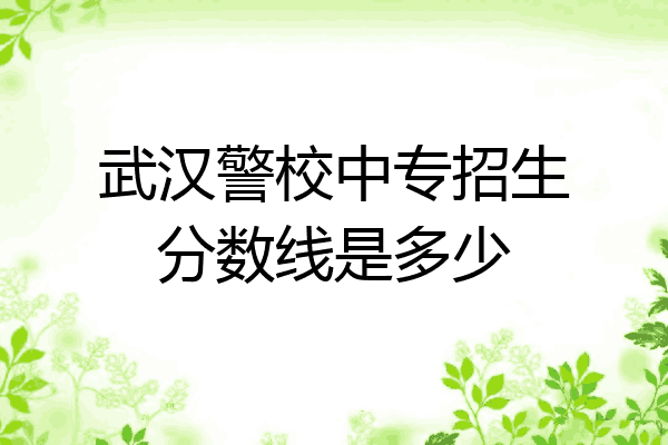 武汉警校中专招生分数线是多少
