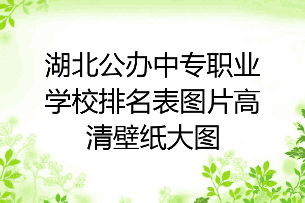 湖北公办中专职业学校排名表图片高清壁纸大图