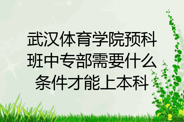 武汉体育学院预科班中专部需要什么条件才能上本科
