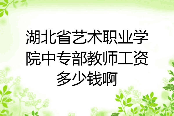 湖北省艺术职业学院中专部教师工资多少钱啊