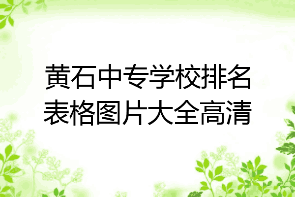 黄石中专学校排名表格图片大全高清