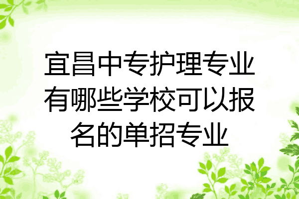 宜昌中专护理专业有哪些学校可以报名的单招专业