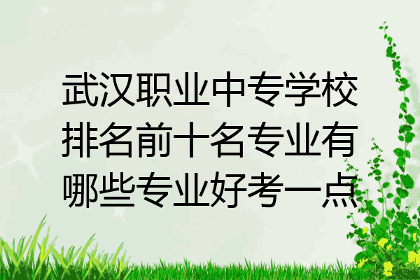 武汉职业中专学校排名前十名专业有哪些专业好考一点