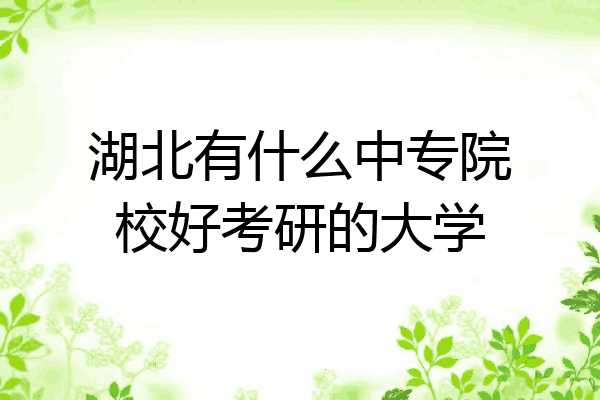 湖北有什么中专院校好考研的大学