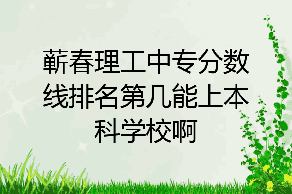 蕲春理工中专分数线排名第几能上本科学校啊