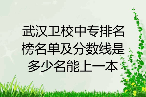 武汉卫校中专排名榜名单及分数线是多少名能上一本