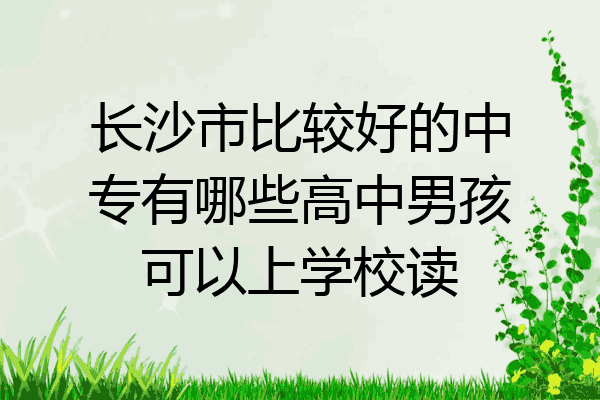 长沙市比较好的中专有哪些高中男孩可以上学校读