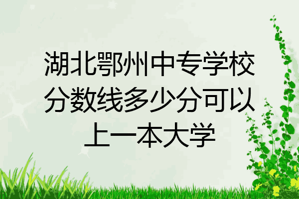湖北鄂州中专学校分数线多少分可以上一本大学