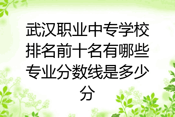 武汉职业中专学校排名前十名有哪些专业分数线是多少分
