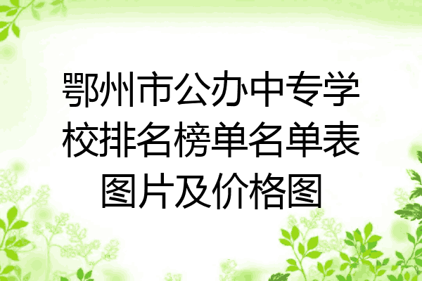 鄂州市公办中专学校排名榜单名单表图片及价格图
