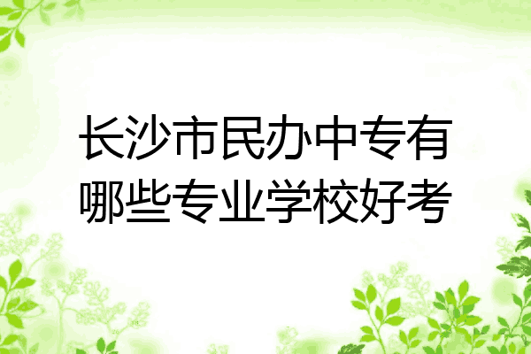 长沙市民办中专有哪些专业学校好考