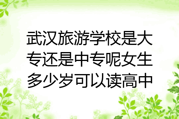 武汉旅游学校是大专还是中专呢女生多少岁可以读高中