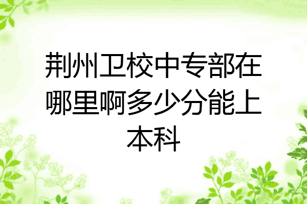 荆州卫校中专部在哪里啊多少分能上本科