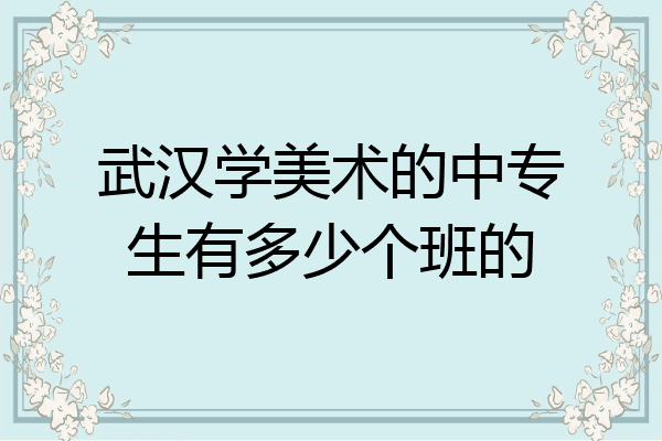 武汉学美术的中专生有多少个班的